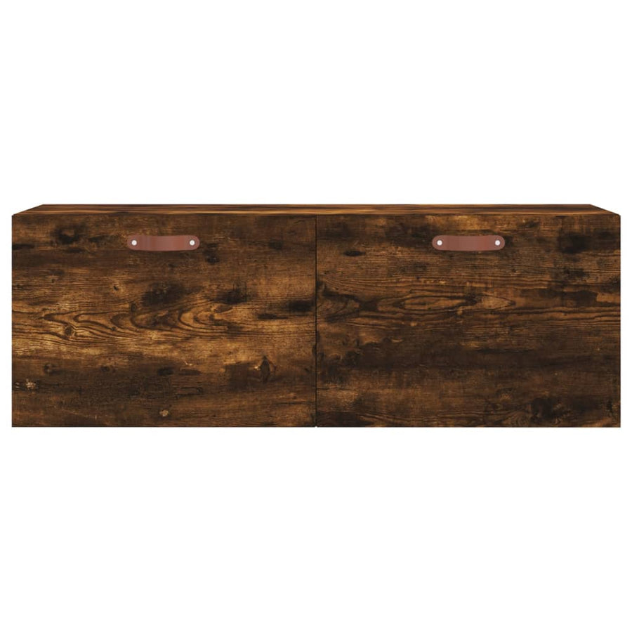 Wandkast 100x36,5x35 cm bewerkt hout gerookt eikenkleurig