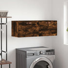 Wandkast 100x36,5x35 cm bewerkt hout gerookt eiken