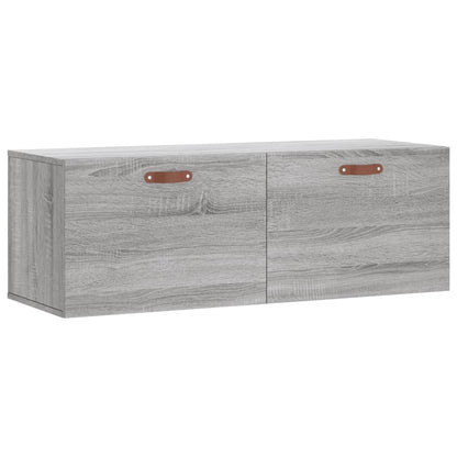 Wandkast 100X36,5X35 Cm Bewerkt Hout Grijs Sonoma Eikenkleurig