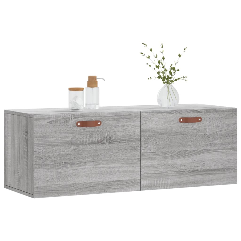 Wandkast 100X36,5X35 Cm Bewerkt Hout Grijs Sonoma Eikenkleurig