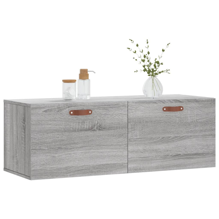 Wandkast 100X36,5X35 Cm Bewerkt Hout Grijs Sonoma Eikenkleurig