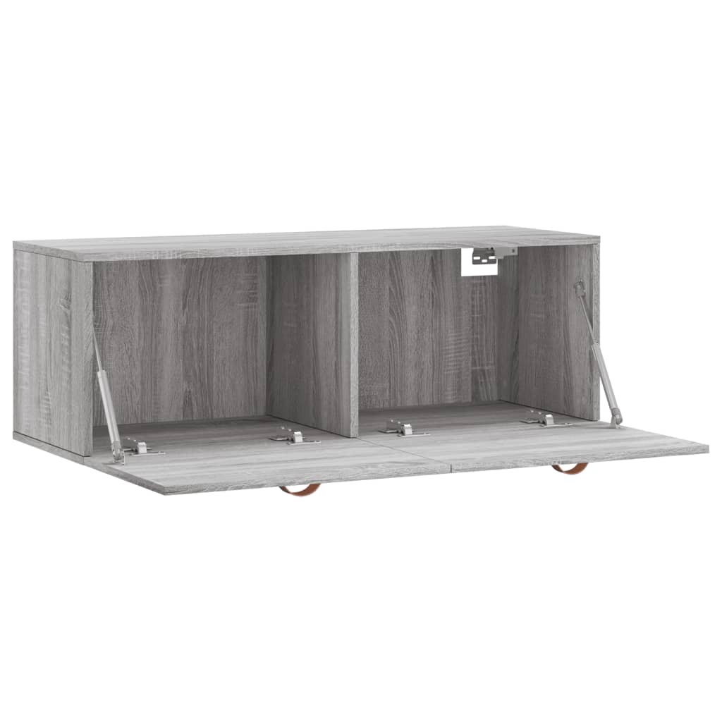 Wandkast 100X36,5X35 Cm Bewerkt Hout Grijs Sonoma Eikenkleurig