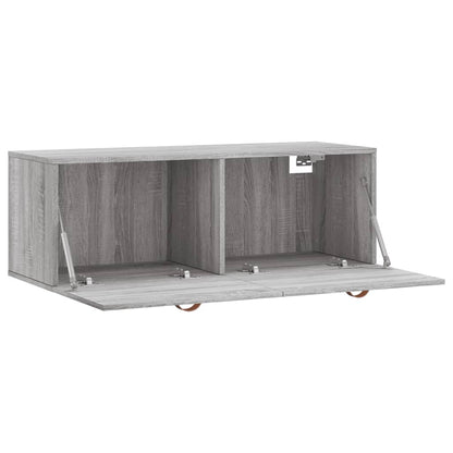 Wandkast 100X36,5X35 Cm Bewerkt Hout Grijs Sonoma Eikenkleurig