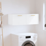 Wall cabinet 100x36.5x35 cm carved wood white