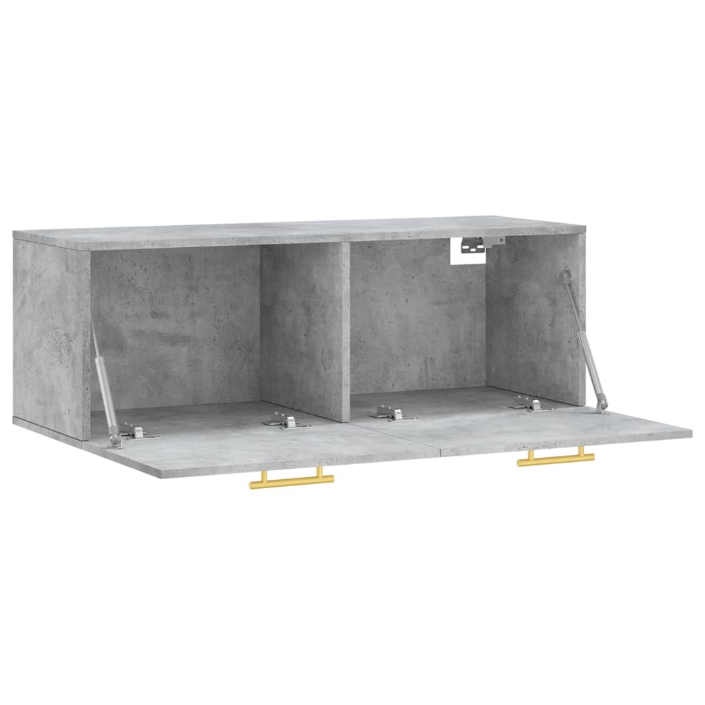 Wandkast 100x36,5x35 cm bewerkt hout betongrijs