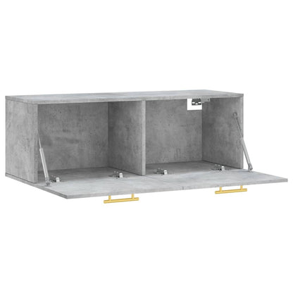 Wandkast 100x36,5x35 cm bewerkt hout betongrijs