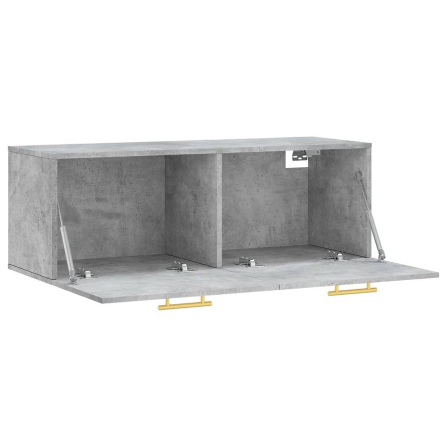 Wandkast 100x36,5x35 cm bewerkt hout betongrijs