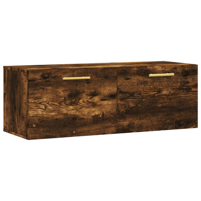 Wandkast 100X36,5X35 Cm Bewerkt Hout Gerookt Eikenkleurig
