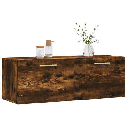 Wandkast 100X36,5X35 Cm Bewerkt Hout Gerookt Eikenkleurig