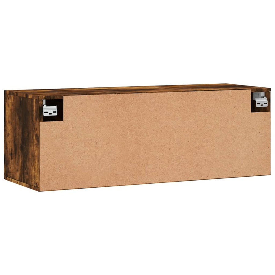 Wandkast 100X36,5X35 Cm Bewerkt Hout Gerookt Eikenkleurig