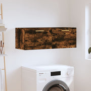 Wall cabinet 100x36.5x35 cm processed wood smoked oak-colored