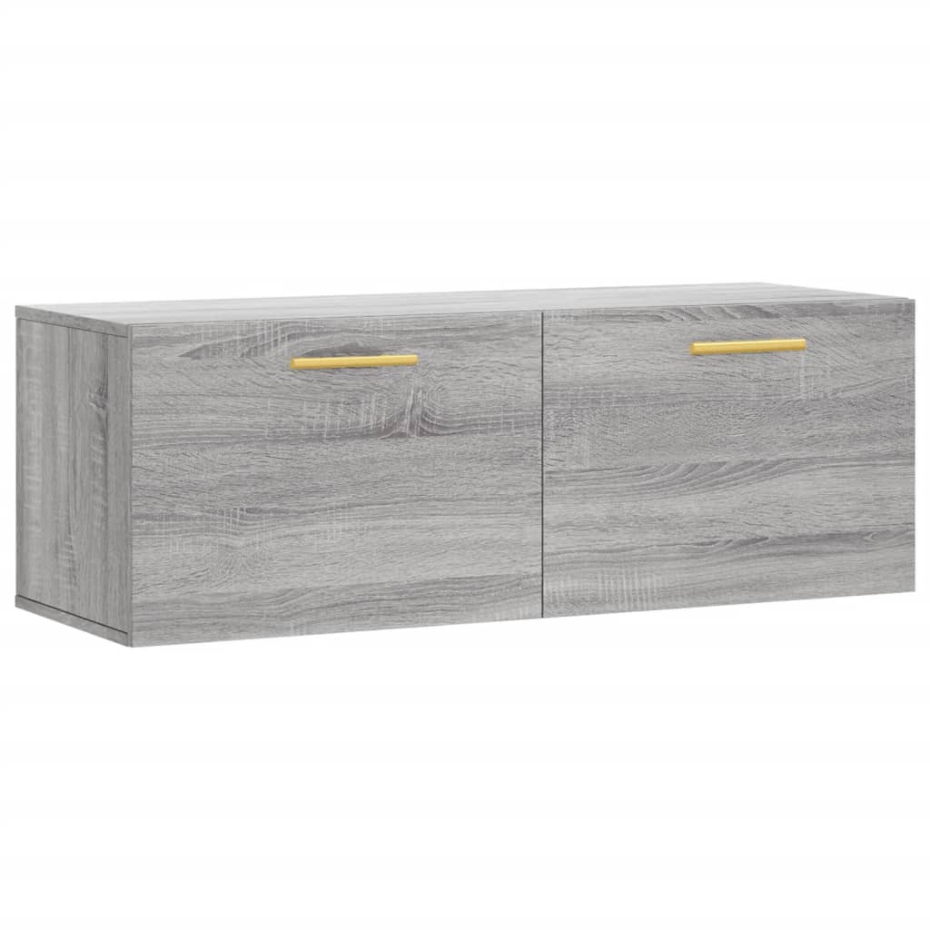 Wandkast 100X36,5X35 Cm Bewerkt Hout Grijs Sonoma Eikenkleurig