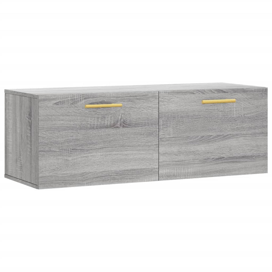 Wandkast 100X36,5X35 Cm Bewerkt Hout Grijs Sonoma Eikenkleurig