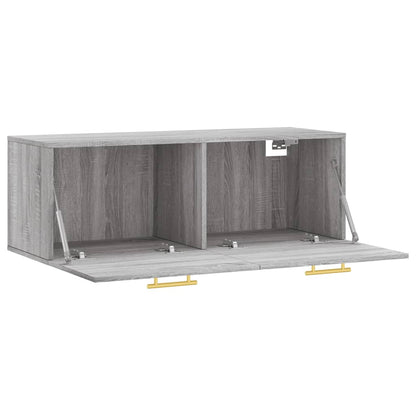 Wandkast 100X36,5X35 Cm Bewerkt Hout Grijs Sonoma Eikenkleurig
