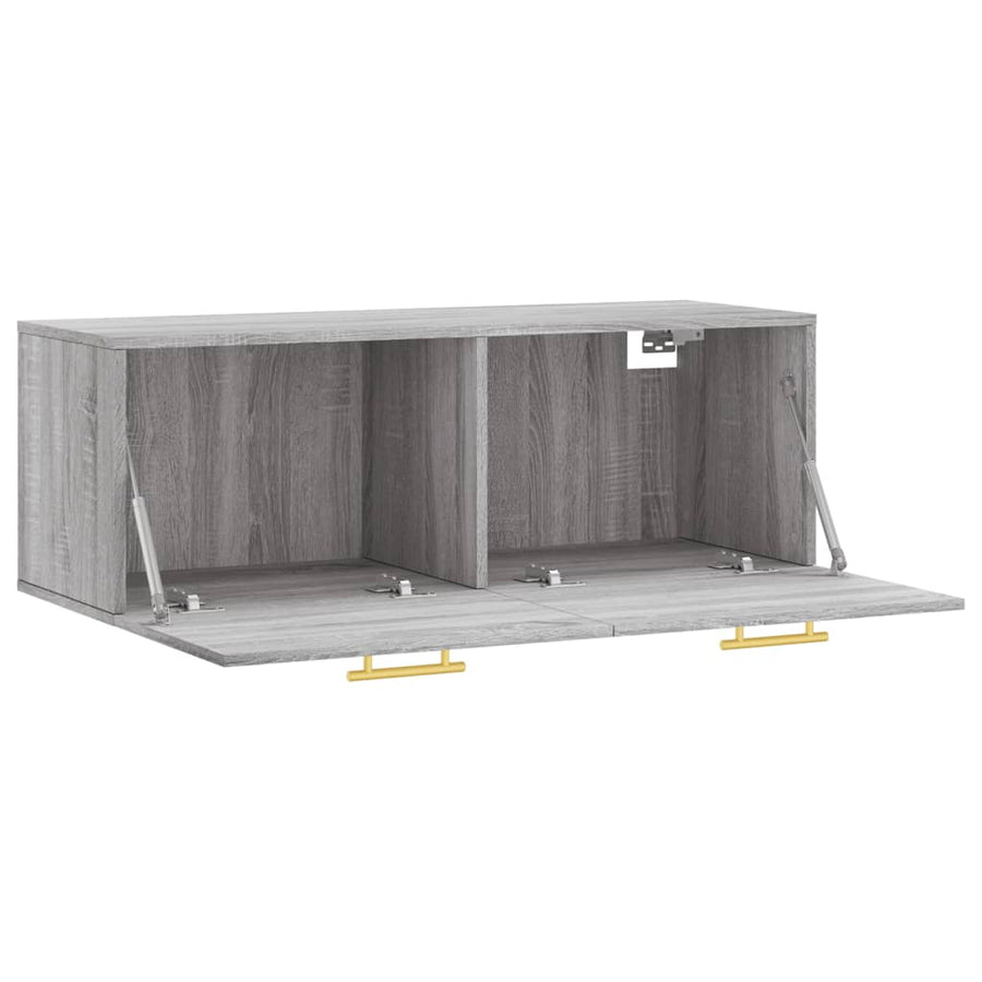 Wandkast 100X36,5X35 Cm Bewerkt Hout Grijs Sonoma Eikenkleurig