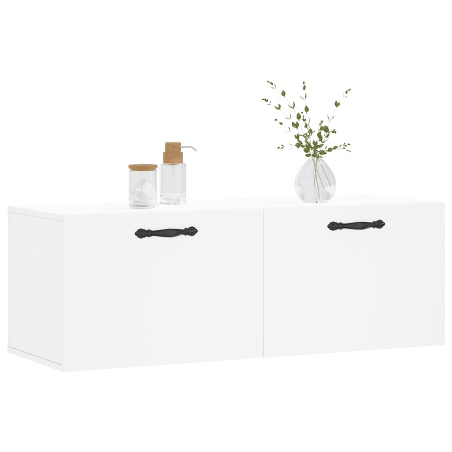 Wandkast 100X36,5X35 Cm Bewerkt Hout 100 x 36.5 x 35 cm Wit