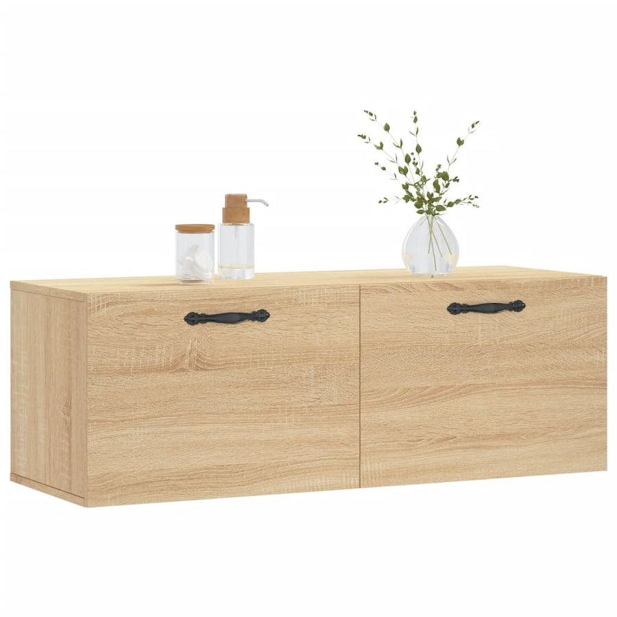 Wandkast 100X36,5X35 Cm Bewerkt Hout Kleurig 100 x 36.5 x 35 cm Sonoma eiken