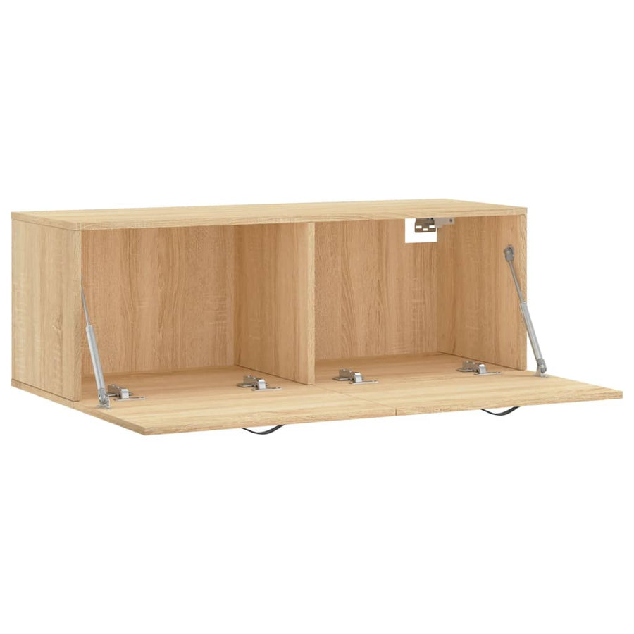 Wandkast 100X36,5X35 Cm Bewerkt Hout Kleurig 100 x 36.5 x 35 cm Sonoma eiken
