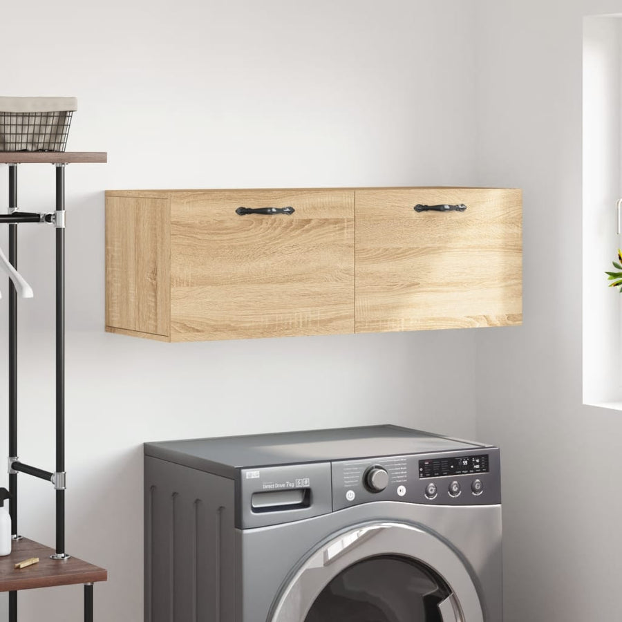 Wandkast 100X36,5X35 Cm Bewerkt Hout Kleurig 100 x 36.5 x 35 cm Sonoma eiken