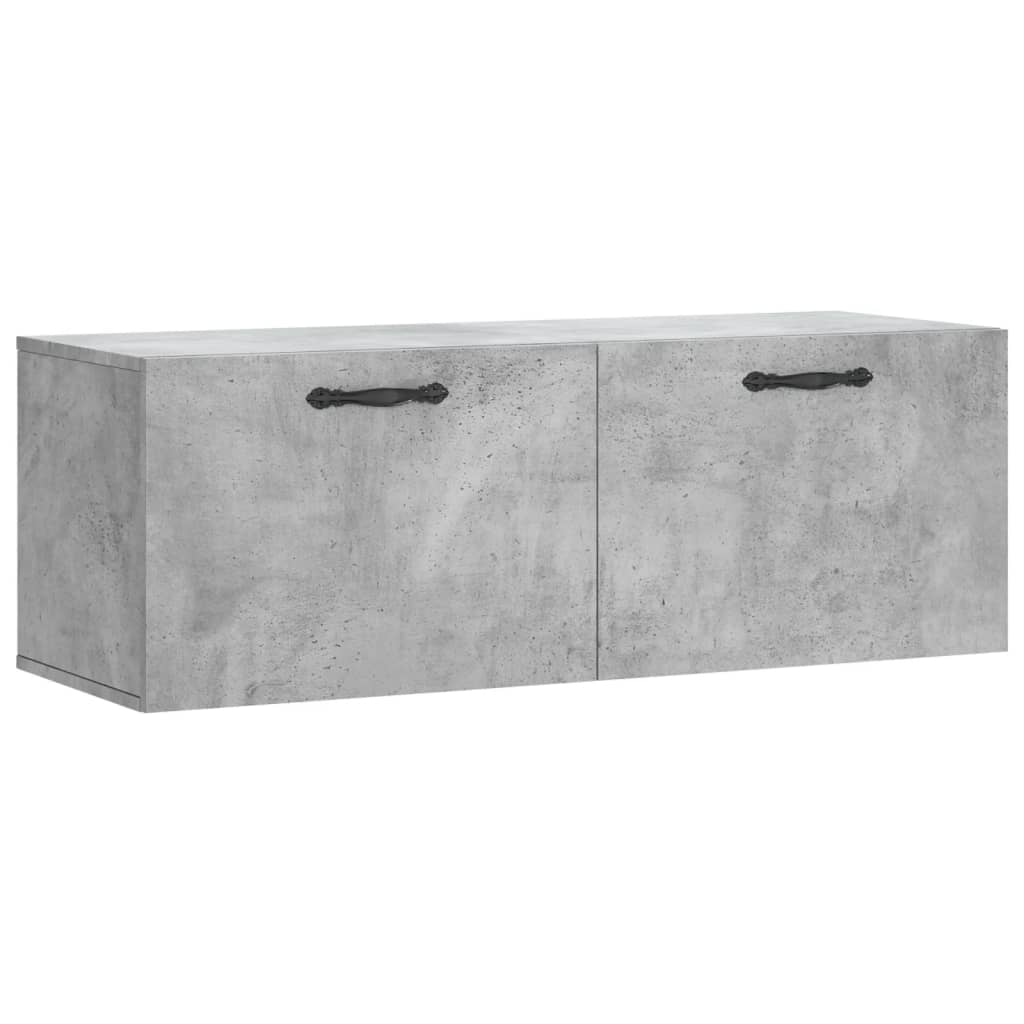 Wandkast 100X36,5X35 Cm Bewerkt Hout Betongrijs