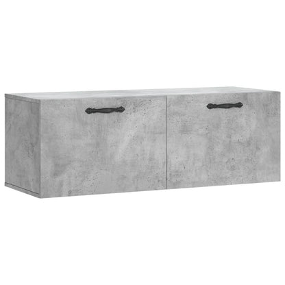 Wandkast 100X36,5X35 Cm Bewerkt Hout Betongrijs