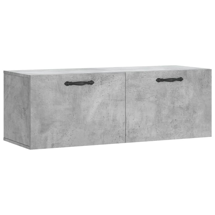 Wandkast 100X36,5X35 Cm Bewerkt Hout Betongrijs