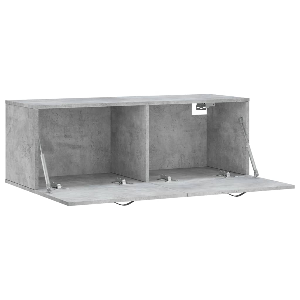 Wandkast 100X36,5X35 Cm Bewerkt Hout Betongrijs