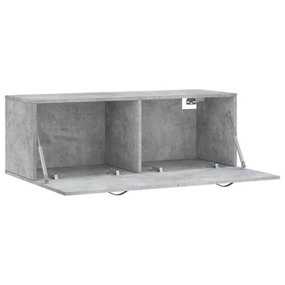 Wandkast 100X36,5X35 Cm Bewerkt Hout Betongrijs