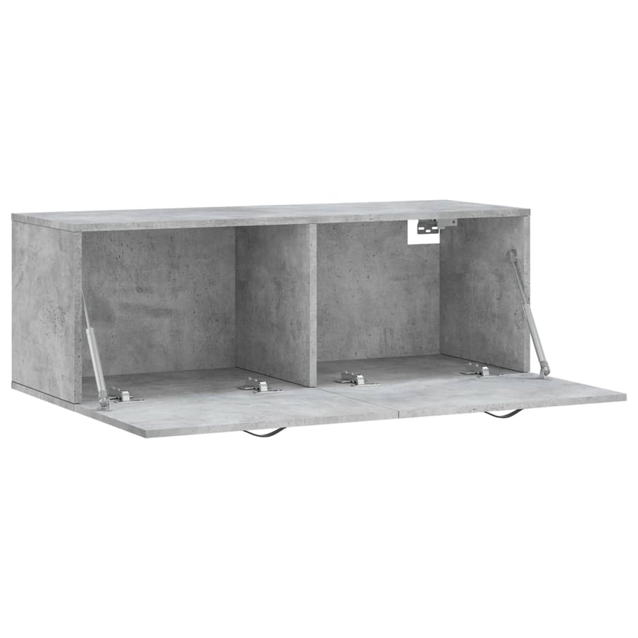 Wandkast 100X36,5X35 Cm Bewerkt Hout Betongrijs
