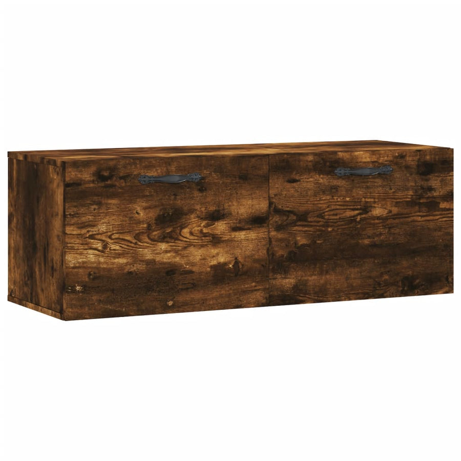 Wandkast 100X36,5X35 Cm Bewerkt Hout Kleurig 100 x 36.5 x 35 cm Gerookt eiken