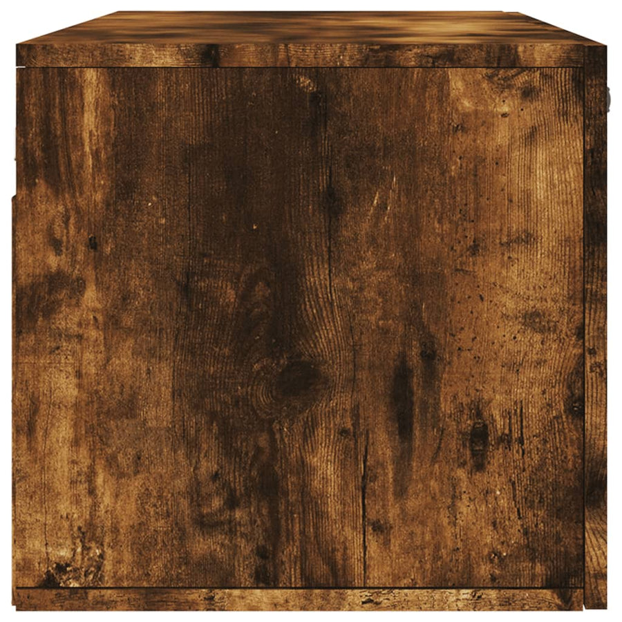 Wandkast 100X36,5X35 Cm Bewerkt Hout Kleurig 100 x 36.5 x 35 cm Gerookt eiken