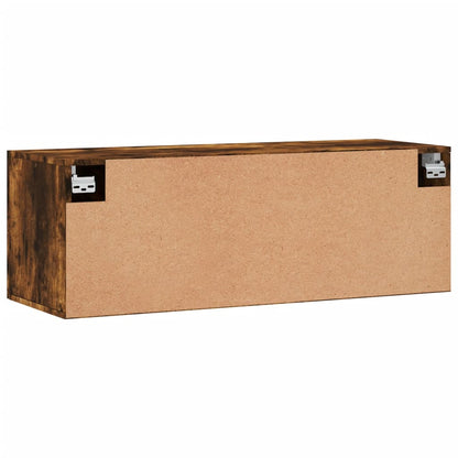 Wandkast 100X36,5X35 Cm Bewerkt Hout Kleurig 100 x 36.5 x 35 cm Gerookt eiken