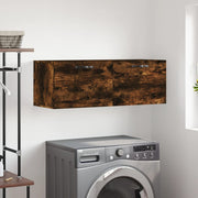 Wandkast 100x36,5x35 cm bewerkt hout gerookt eiken