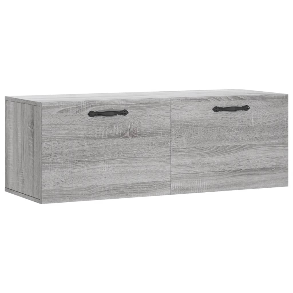 Wandkast 100X36,5X35 Cm Bewerkt Hout Eikenkleurig 100 x 36.5 x 35 cm Grijs sonoma