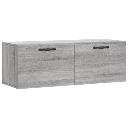 Wandkast 100X36,5X35 Cm Bewerkt Hout Eikenkleurig 100 x 36.5 x 35 cm Grijs sonoma