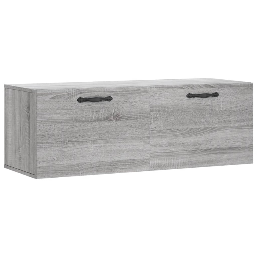 Wandkast 100X36,5X35 Cm Bewerkt Hout Eikenkleurig 100 x 36.5 x 35 cm Grijs sonoma