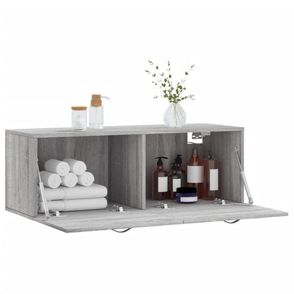 Wandkast 100X36,5X35 Cm Bewerkt Hout Eikenkleurig 100 x 36.5 x 35 cm Grijs sonoma