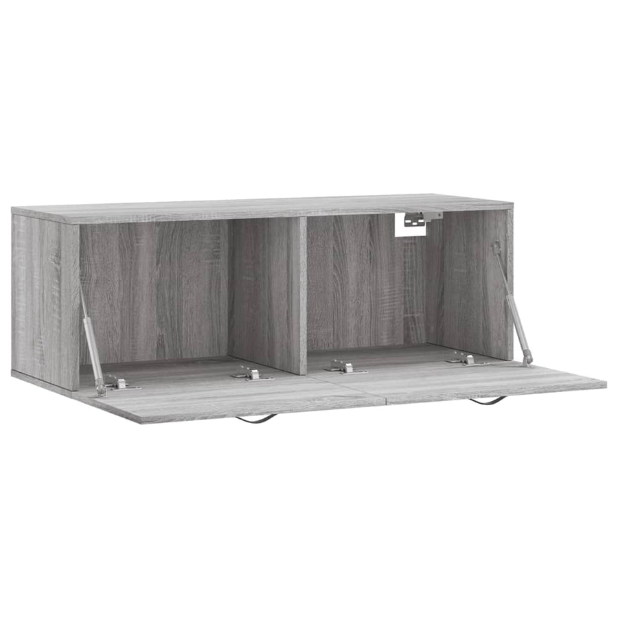 Wandkast 100X36,5X35 Cm Bewerkt Hout Eikenkleurig 100 x 36.5 x 35 cm Grijs sonoma