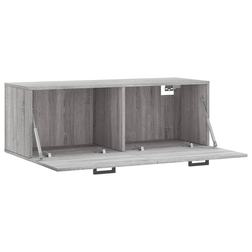 Wandkast 100x36,5x35 cm bewerkt hout grijs sonoma eikenkleurig