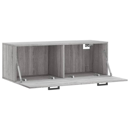 Wandkast 100x36,5x35 cm bewerkt hout grijs sonoma eikenkleurig