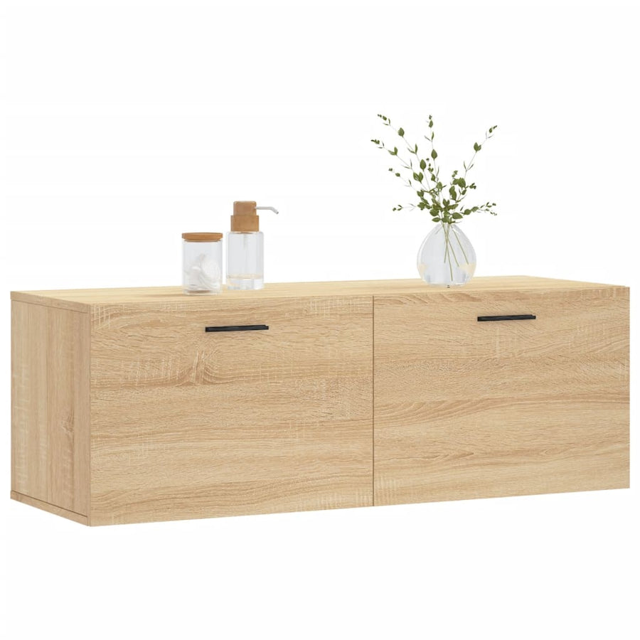 Wandkast 100x36,5x35 cm bewerkt hout sonoma eikenkleurig