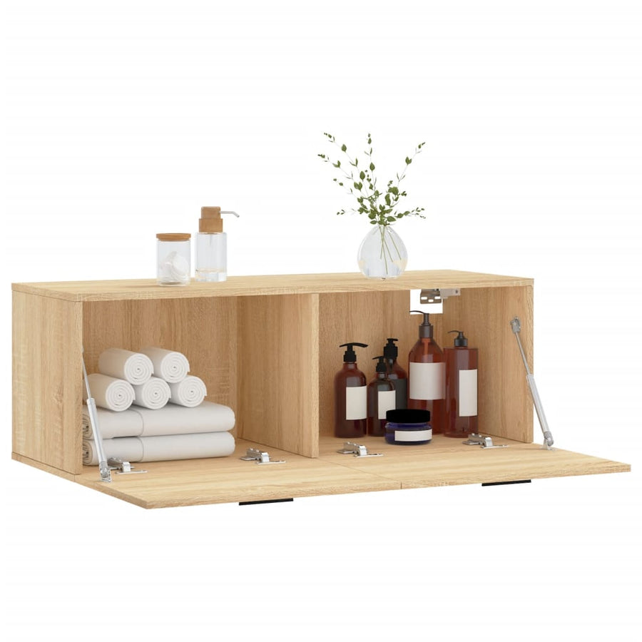 Wandkast 100x36,5x35 cm bewerkt hout sonoma eikenkleurig