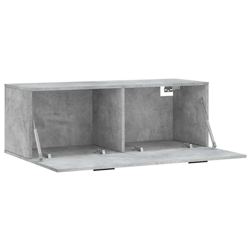 Wandkast 100X36,5X35 Cm Bewerkt Hout Betongrijs