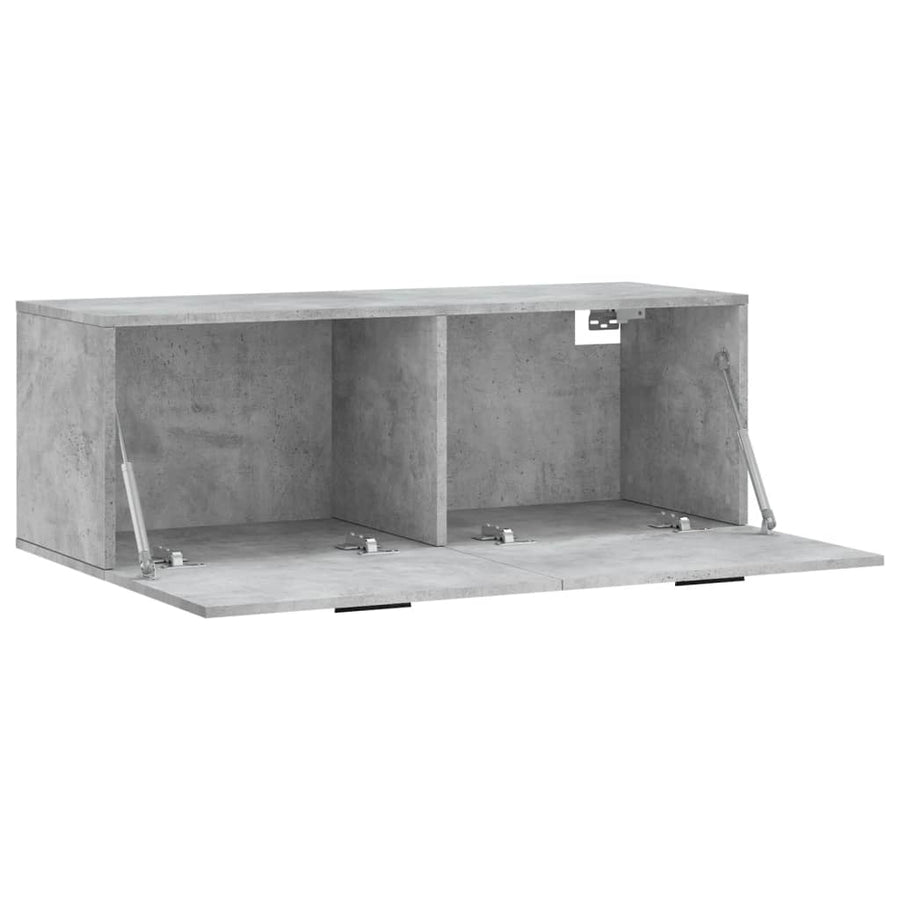 Wandkast 100X36,5X35 Cm Bewerkt Hout Betongrijs
