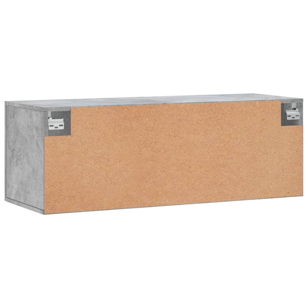 Wandkast 100X36,5X35 Cm Bewerkt Hout Betongrijs