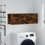 Wandkast 100x36,5x35 cm bewerkt hout gerookt eiken