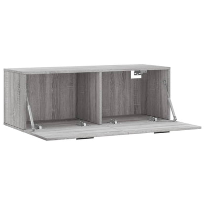 Wandkast 100x36,5x35 cm bewerkt hout grijs sonoma eikenkleurig