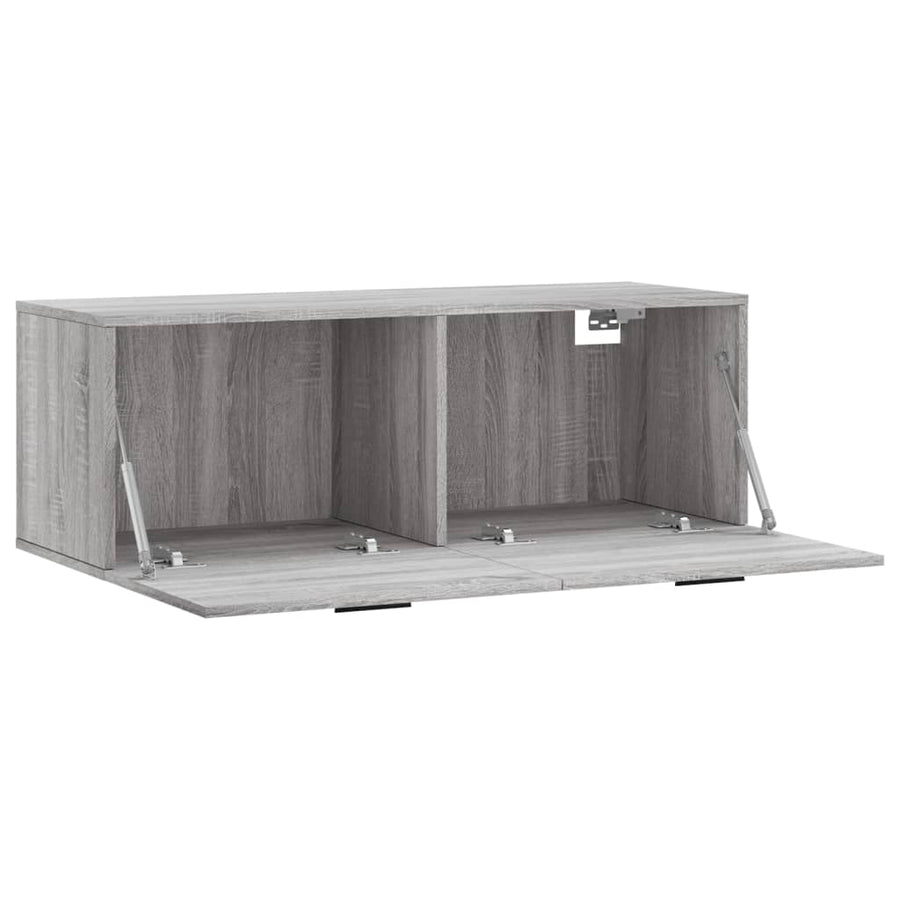 Wandkast 100x36,5x35 cm bewerkt hout grijs sonoma eikenkleurig