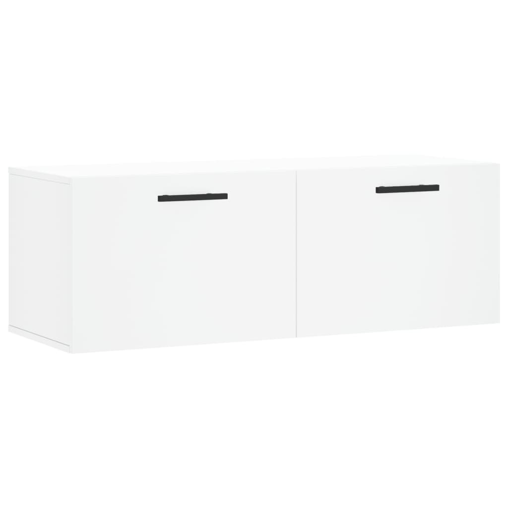 Wandkast 100X36,5X35 Cm Bewerkt Hout 100 x 36.5 x 35 cm Wit