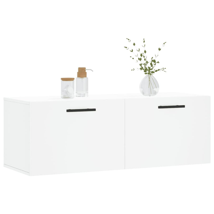 Wandkast 100X36,5X35 Cm Bewerkt Hout 100 x 36.5 x 35 cm Wit